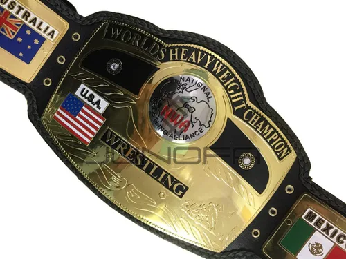 Vista 2 de NWA Globo Cúpula World Heavyweight Wrestling Championship Réplica Title Belt 2MM Latón