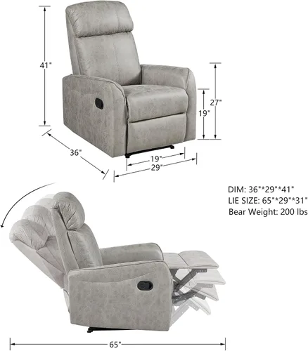 Vista 2 de Holaki Silla reclinable, silla reclinable para sala de estar, sofá reclinable Lazy Boy, silla de lectura, sofá individual, sofá reclinable