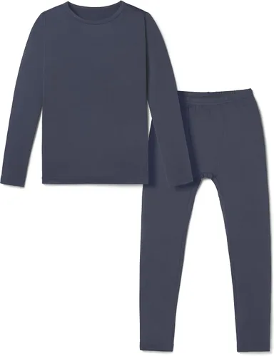 Vista 7 de TSLA - Conjunto de ropa interior térmica para niños y niñas, pantalones largos con forro polar suave, capa base de invierno superior e inferior