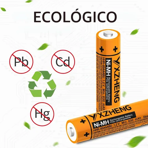 Vista 6 de Batería AAA 8PCS 1.2V 630mAh NI-MH recargable