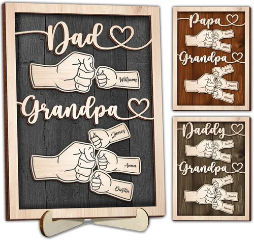 Vista 19 de Regalos personalizados de béisbol con texto en inglés «We Caught the Best Dad», regalos para el Día del Padre de parte del hijo, marco de madera