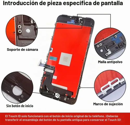 Vista 2 de EFAITHFIX para iPhone 7 Plus reemplazo de pantalla LCD negra de 5.5 pulgadas, conjunto de marco de visualización LCD, pantalla táctil 3D