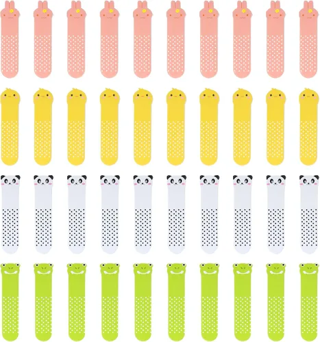 Vista 3 de Honbay 40 mini limas de uñas con patrón de animales lindos pulidores de uñas, tableros de esmeril, herramienta de afilado de uñas de doble cara