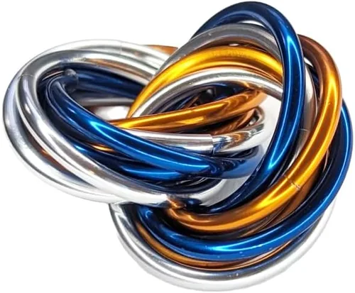 Vista 39 de Bola Fidget Möbii (MultiColor): Herramienta de juguete silenciosa para aliviar el estrés, ansiedad y estimular el ADHD para el hogar, viajes Cromo