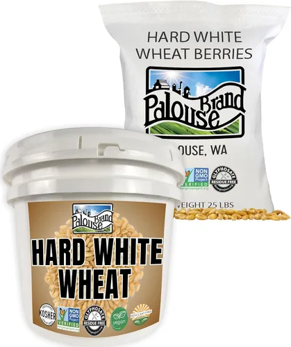 Vista 11 de Marca Palouse Certificada Libre de Residuos de Glifosato Grano de Trigo Duro Blanco 15 Libras Paquete de 3 Cultivado por una Familia