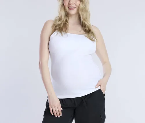 Vista 35 de Motherhood Maternity Camiseta sin mangas de lactancia con clip para mujer con correas ajustables y brasier integrado para lactancia materna