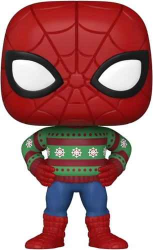 Vista 2 de Funko Pop! Marvel: Holiday - Spider-Man - (SWTR) - Marvel Comics - Figura de vinilo coleccionable - Idea de regalo - Producto oficial - para niños
