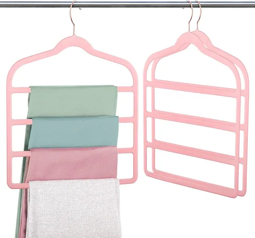Vista 9 de Percha de terciopelo para pantalones y ropa para ahorrar espacio, perchas antideslizantes para jeans Beige