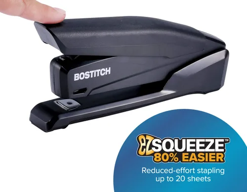 Vista 2 de Bostitch Office Executive - Engrapadora 3 en 1, incluye 210 grapas y removedor de grapas integrado, grapado con un dedo, sin esfuerzo, capacidad