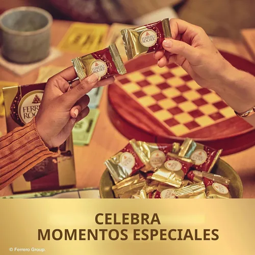 Vista 5 de Ferrero Rocher - Cuadrados de chocolate con leche y avellanas, 22.2 onzas