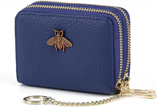 Vista 36 de imeetu Soporte para tarjetas de crédito RFID, cartera pequeña de cuero con cremallera para mujer