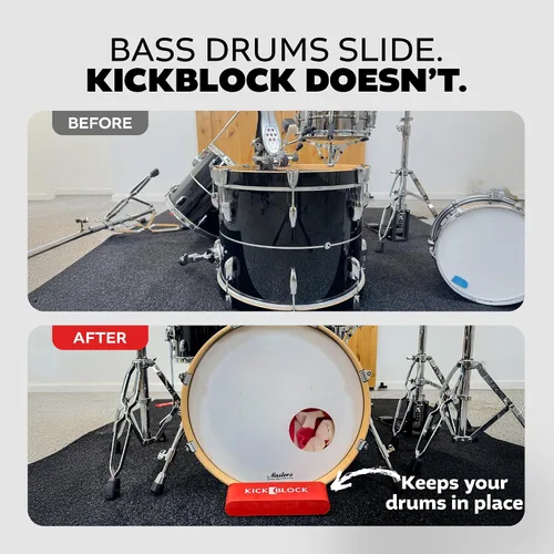 Vista 2 de KickBlock Anclaje para bombo – El mejor estabilizador de batería del mundo para la prevención de deslizamientos – Tecnología Ultra-Grip – Accesorio