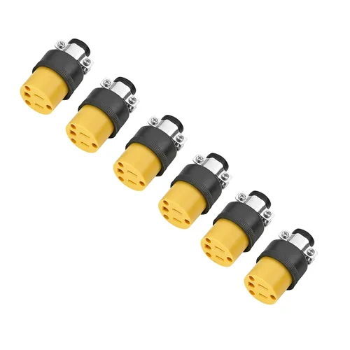 Vista 4 de Cable de extensión para reparación de cables eléctricos, extremo de 15 amperios, 125 voltios, 6 juegos de conectores de repuesto macho hembra de 3
