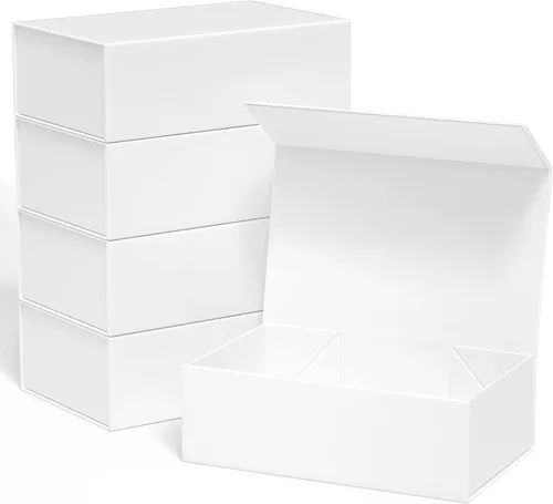 Vista 21 de Caja de regalo negra de 10" x 6" x 3" con tapa de cierre magnético, caja de regalo para regalos, cajas de regalo de dama de honor, caja bonita, caja
