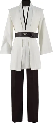Vista 4 de Sampepa Disfraz de túnica de Halloween para hombre, disfraz de túnica con capucha, uniforme de caballero, cosplay, conjunto completo