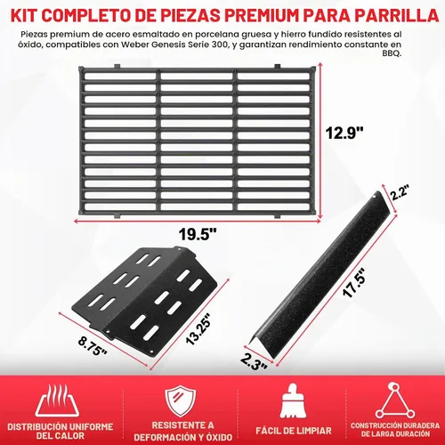 Vista 3 de Kit de Piezas de Parrilla para Weber Genesis 300 310 330 Piezas de Parrilla para Weber Genesis E330 E310 S310 S330 EP330 EP310 S320 E320 Piezas