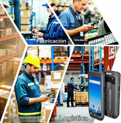 Vista 8 de Rayoungtek Robusto Android escáner de código de barras portátil computadora móvil 1D 2D QR Code NFC lector IP66 4G WiFi 6.0 "pantalla táctil