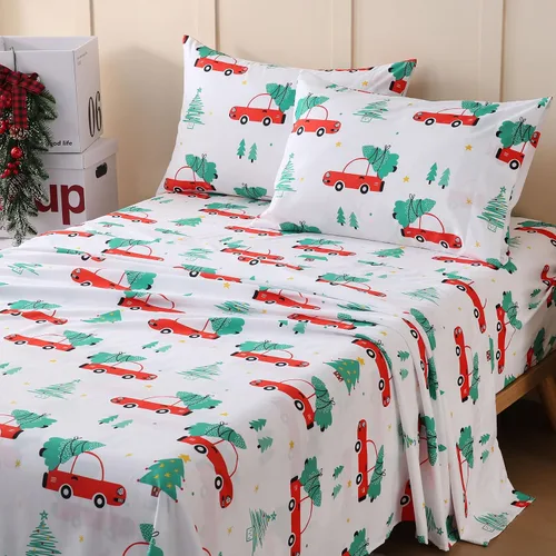 Vista 16 de JSD - Juego de sábanas de 3 piezas para niños, tamaño individual Soft Printed Microfiber Sheet and Pillowcase Set, OEKO-TEX Certified, 16 inch Deep