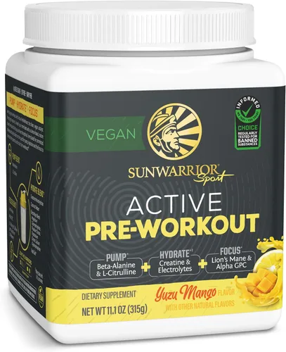 Vista 9 de Sunwarrior Bebida energética en polvo para antes del entrenamiento, suplemento vegano a base de plantas, hidrata, concentración, resistencia