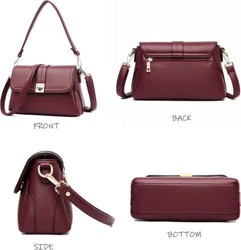 Vista 3 de FSD.WG Women Tassel Zipper Pocket Crossbody Bag Shoulder Purse Fashion Travel Bag with Multi Pockets