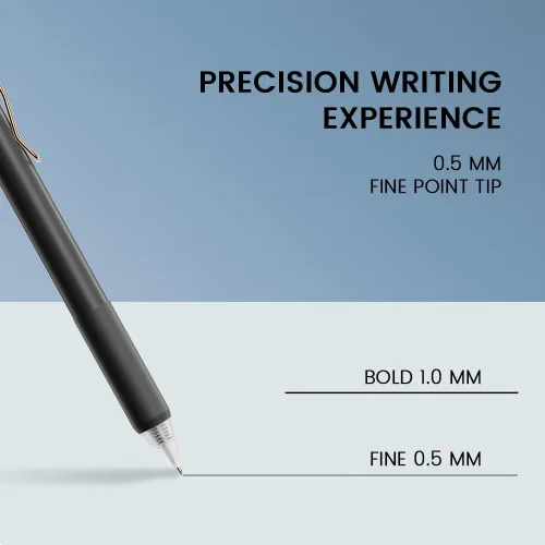 Vista 3 de Bolígrafos de gel - Tinta negra 4 piezas 0.5 mm de punta fina, pluma de escritura suave, suministros para oficina, escuela y diario (negro)
