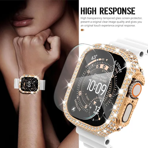 Vista 288 de Surace Bling - Carcasa con protector de pantalla para Apple Watch Series 3, 2, 1 de 1.496 pulgadas