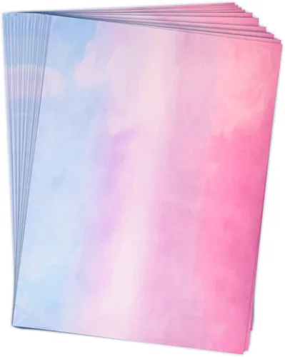 Vista 7 de HolyMaji 100 hojas de papel de seda degradado rosa, morado, azul, a granel, 20 x 14 pulgadas, hojas de papel de seda arcoíris pastel para Navidad
