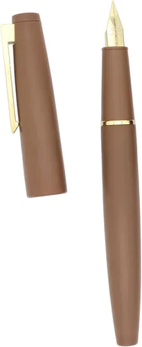 Vista 5 de Gullor Pluma estilográfica de color X80, diseño simple con convertidor y caja de regalo, clip dorado, punta ultra fina (0.012 in), marrón