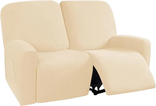 Vista 28 de vctops Fundas elásticas resistentes al agua, para sofá reclinable, suaves y lisas, con correa elástica antideslizante, protector de muebles