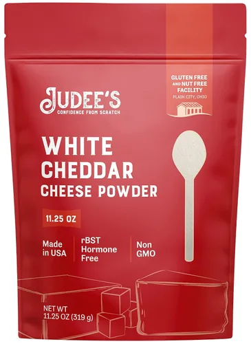 Vista 2 de Judee's - Paquete pequeño de queso cheddar: polvo de queso cheddar amarillo (11.25 onzas) y polvo de queso cheddar blanco (11.25 onzas)
