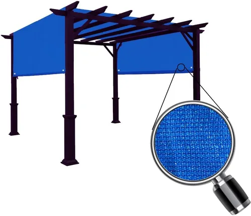 Vista 2 de Alion Home Custom Reemplazo de HDPE de protección solar permeable con bolsillos de varilla para pérgola