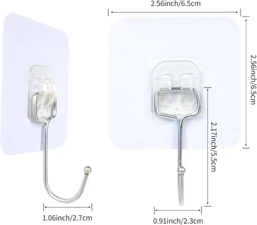 Vista 3 de Aynoo Ganchos adhesivos, ganchos de toalla para colgar calcomanías de pared resistentes, 10 paquetes, 13 libras (máx.)