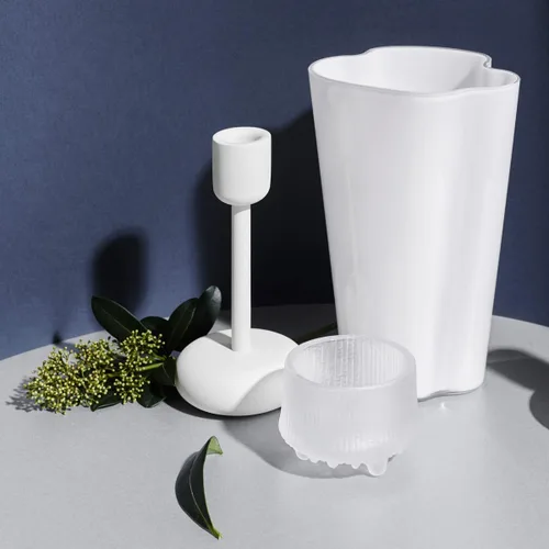 Vista 4 de iittala Jarrón blanco Aalto - 8-3/4" #Ffffff
