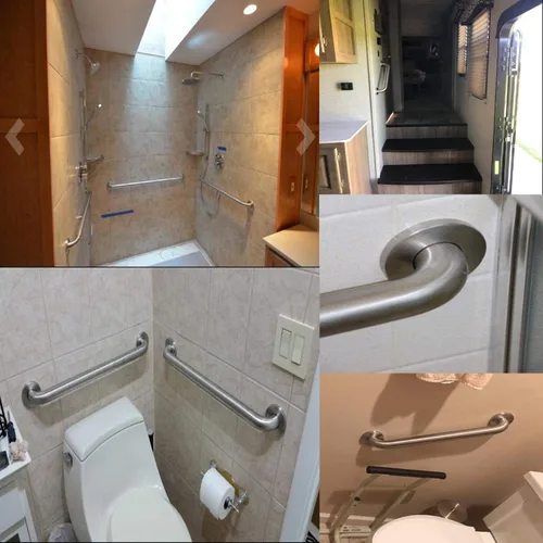 Vista 6 de Paquete de 2 barras de agarre para ducha de 12 pulgadas, mango de acero inoxidable satinado de níquel cepillado para baño, barra de equilibrio
