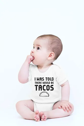 Vista 10 de CBTwear Body de bebé con texto en inglés "I Was Told There Would Be Tacos" - Lindo mameluco de humor unisex para recién nacidos