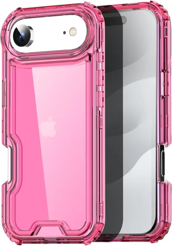 Vista 19 de AICase para iPhone 17 Transparente, Resistente Duradera de 3 Capas de Cristal Transparente [No amarillea]