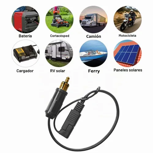 Vista 5 de Conector de enchufe SAE a DIN, adaptador de cable de extensión para motocicleta - 18AWG