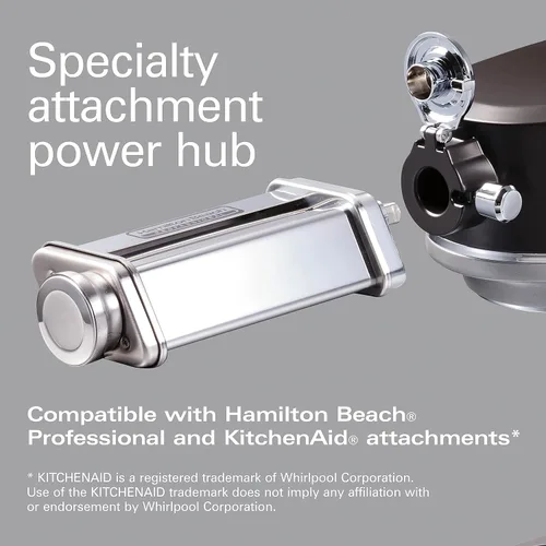 Vista 13 de Hamilton Beach Professional Batidora de Pie Totalmente Metálica con Hub de Accesorios Especializados, Tazón de 5 Cuartos, 12 Velocidades, Incluye