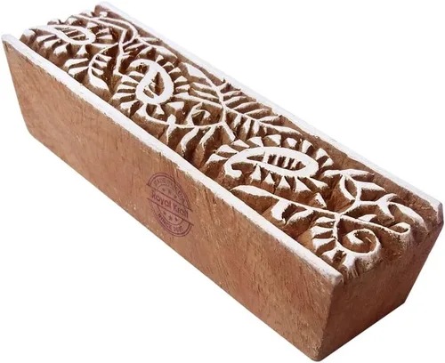 Vista 6 de Royal Kraft Sellos de madera DIY tela, textil, arcilla, cerámica, papel, bloques de impresión de henna THHtag001