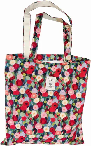 Vista 25 de Floral Canvas Tote Bag Double-Sided Printed Cloth Cotton Tote Floral Shoulder Bags for Beach Travel Shopping Grocery