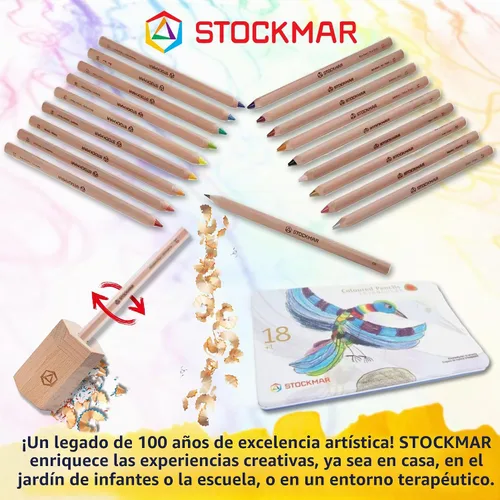 Vista 7 de STOCKMAR Lápices de colores triangulares 18 colores + 1 lápiz de grafito