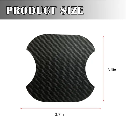 Vista 2 de kingsea 4 protectores contra arañazos para manija de puerta de automóvil, textura magnética extraíble de fibra de carbono 3D, textura de fibra