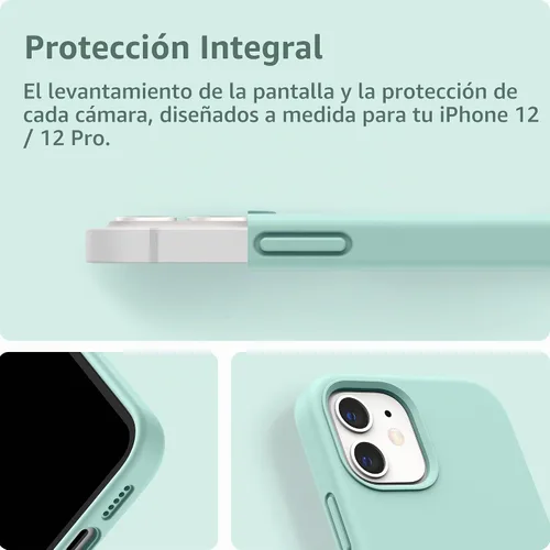 Vista 7 de SURPHY Diseñada para iPhone 12 y iPhone 12 Pro de 6.1 pulgadas, funda gruesa de silicona líquida (con forro de microfibra) para iPhone 12 y 12 Pro