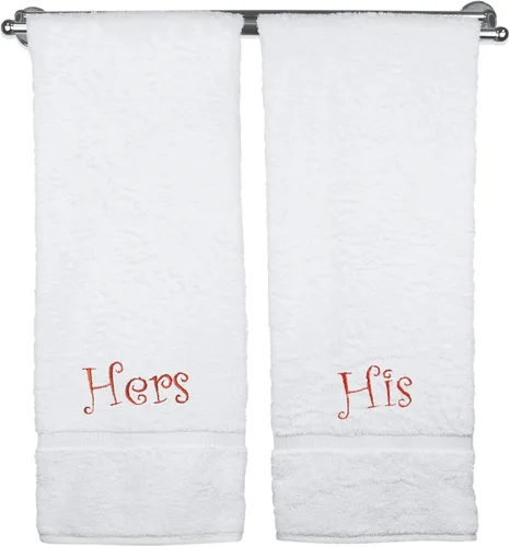 Vista 12 de BC BARE COTTON Juego de toallas de lujo de seis piezas para novia y novio de hotel y spa