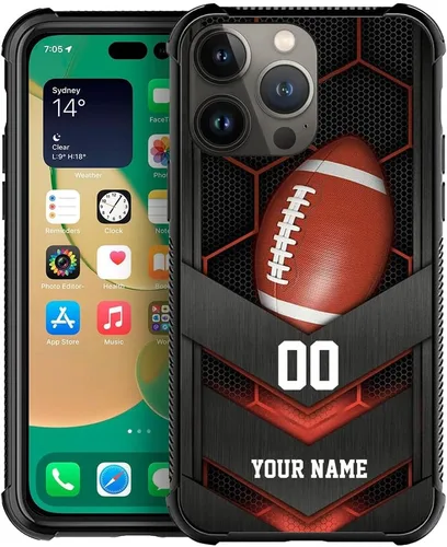 Vista 7 de DJSOK Compatible con iPhone personalizado de béisbol deportivo, cubierta de teléfono personalizada con número de nombre para iPhone 17/16/15/14 Pro