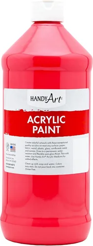 Vista 7 de Handy Art Pintura acrílica, juego de 12 colores, botellas de 16 onzas, acrílico líquido para estudiantes semibrillante, consistencia de flujo