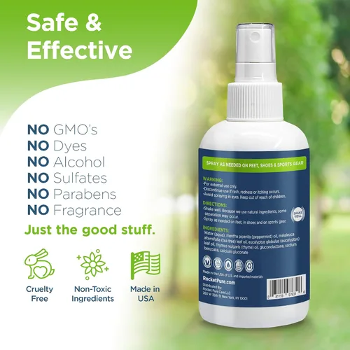 Vista 7 de Desodorante de pies y zapatos en aerosol, menta natural, combate el olor y el hedor causado por bacterias, aerosol refrescante, mejor que polvos