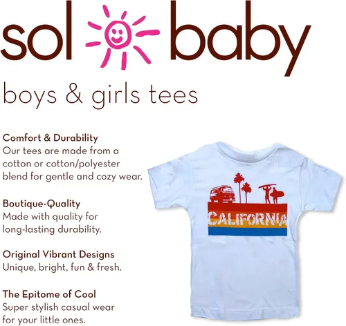 Vista 5 de Sol Baby California 4 Color Stripe Camiseta blanca