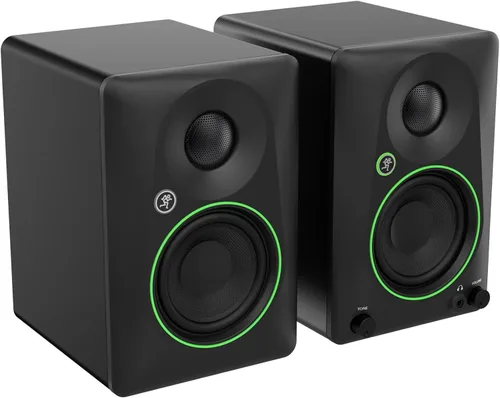 Vista 2 de Audiosavings Paquete: Par de monitores de estudio Mackie CR3.5 de 3.5" con control de tono con par de Rockville RHT8B Computer/Bookshelf Desktop