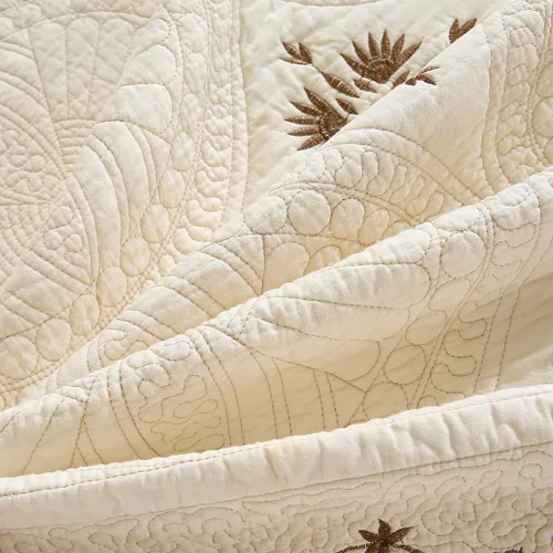 Vista 6 de vctops Juego de edredón reversible de 3 piezas tamaño matrimonial y Queen con fundas de almohada, colcha acolchada de algodón ligero, colcha bordada